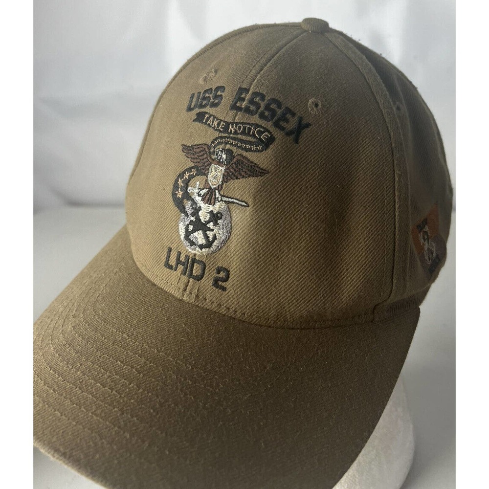 USS ESSEX LHD 2 Ball Cap Hat Adjustable Take Notice Wasp Class US Navy Ship